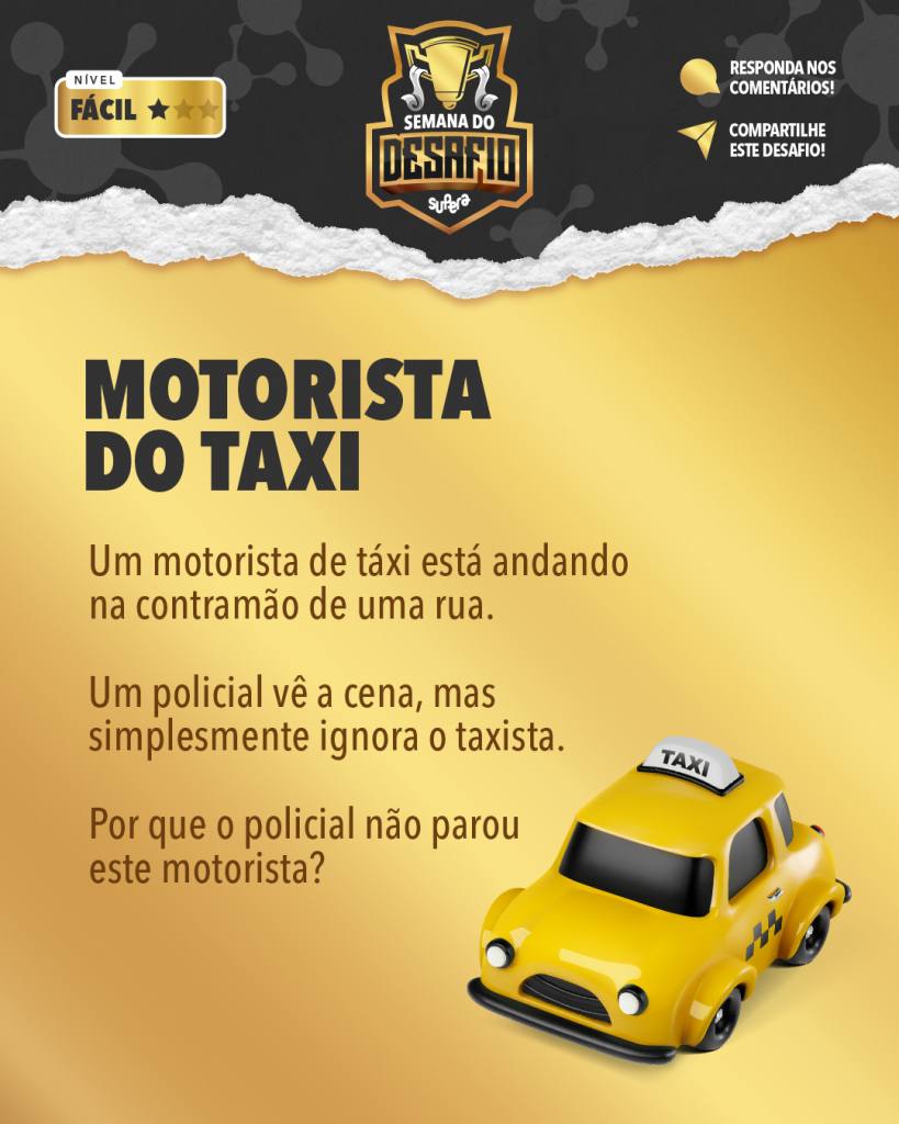 Desafio: Motorista de Táxi - SUPERA - Ginástica para o Cérebro