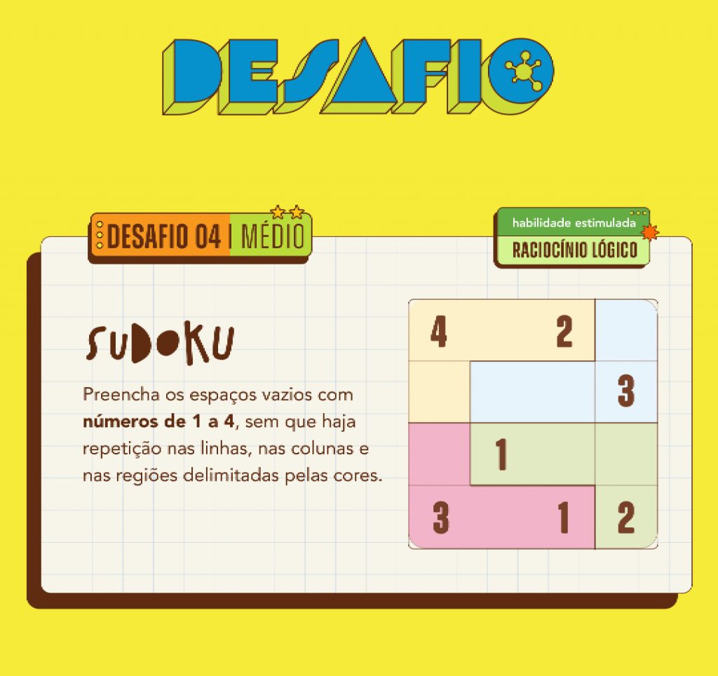 Desafio: Sudoku - SUPERA - Ginástica para o Cérebro